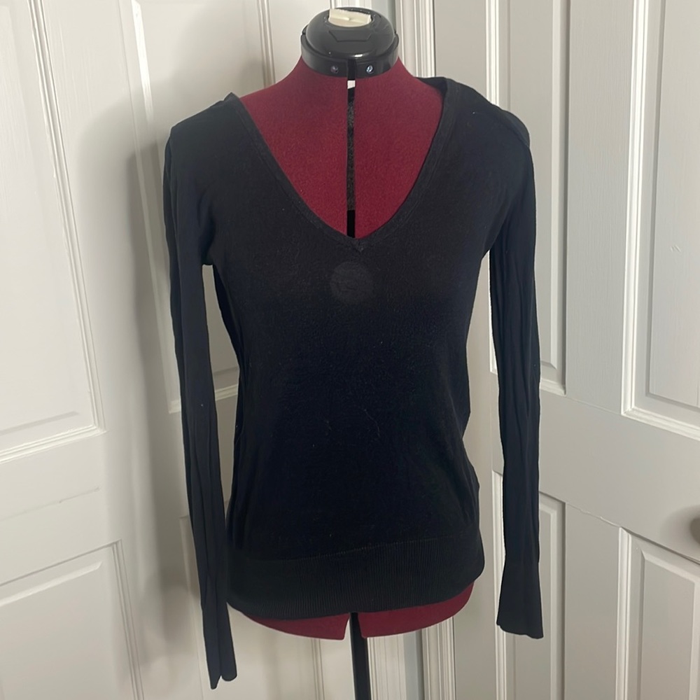 Black Cotton Long Sleeve Shirt